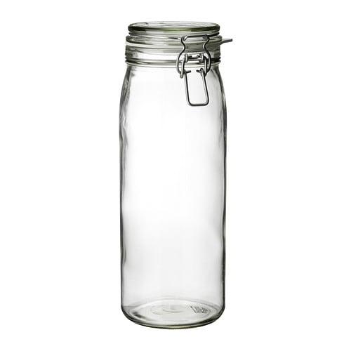 KORKEN Jar with lid, clear glass, Height: 12 Diameter: 4 3/8 - IKEA